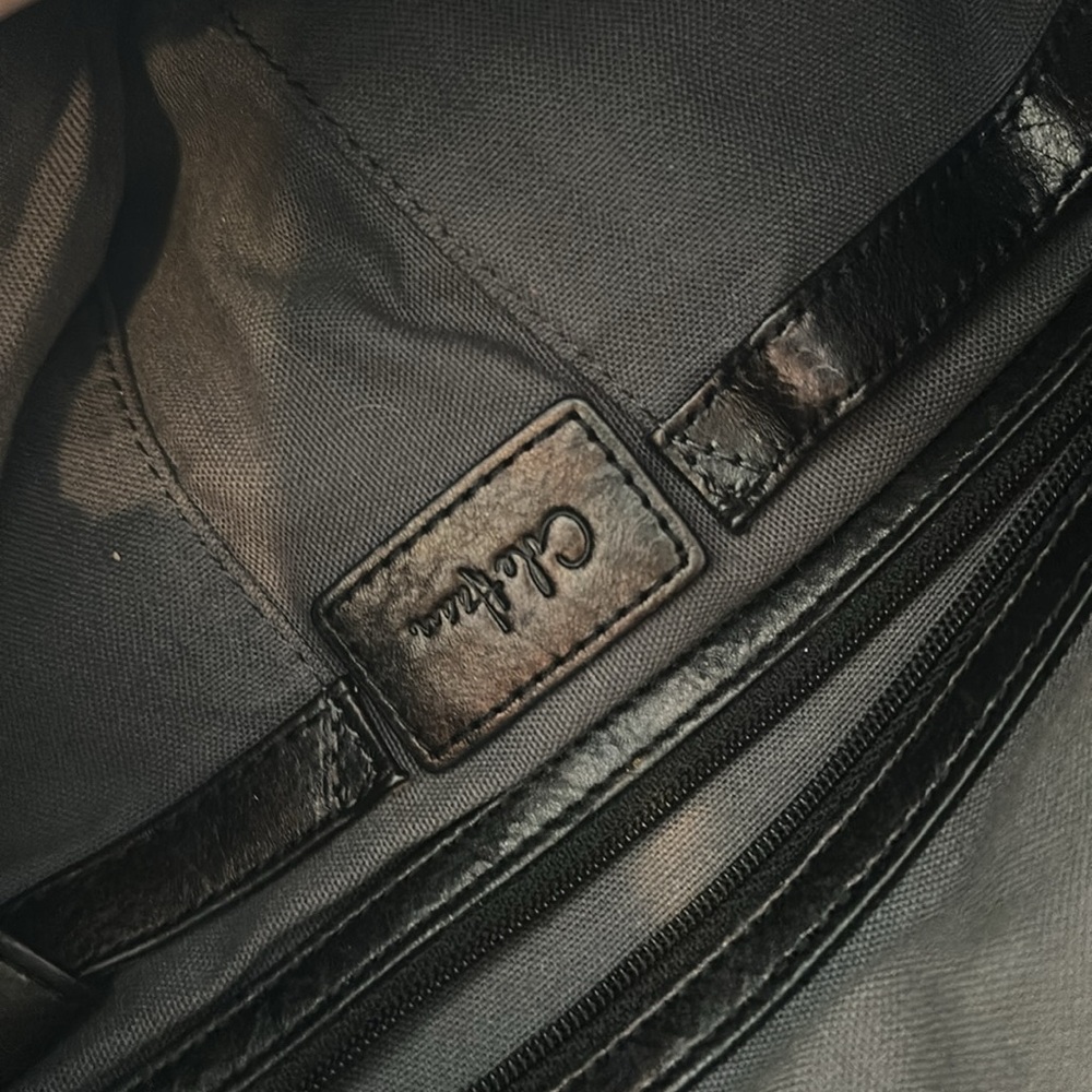 Cole Haan Black Leather Handbag Shoulder Tote Buckle Y2K - Picture 7 of 10